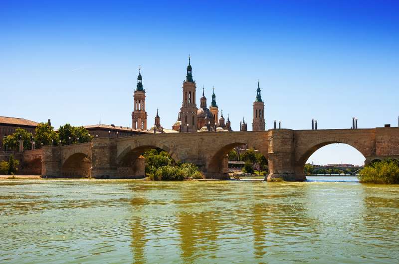 The Stone Bridge in Zaragoza, Spain