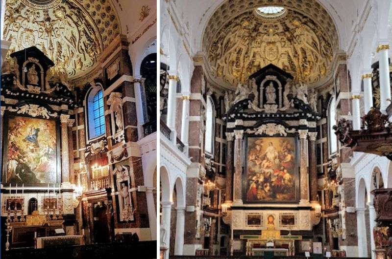 The interiour of Saint Charles Borromeo Church in Antwerp, Belgium