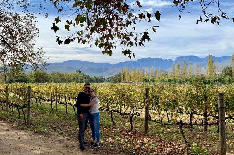 Me and my wife in Franschhoek vineyard