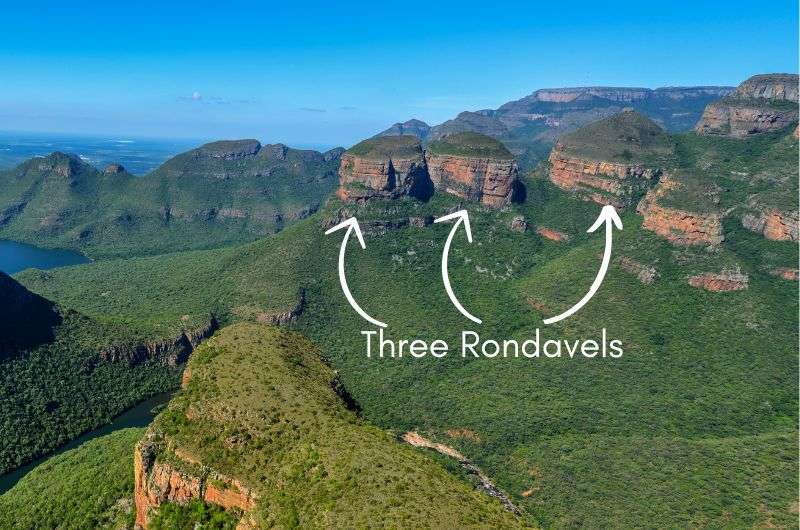 Three Rondavels in Blyde River Canyon park
