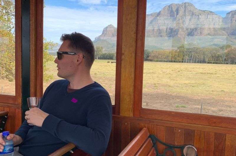 Wine tram in Franschhoek, South Africa 