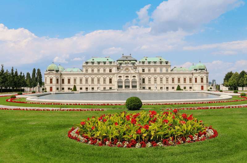 Das Schloss Belvedere in Österreich
