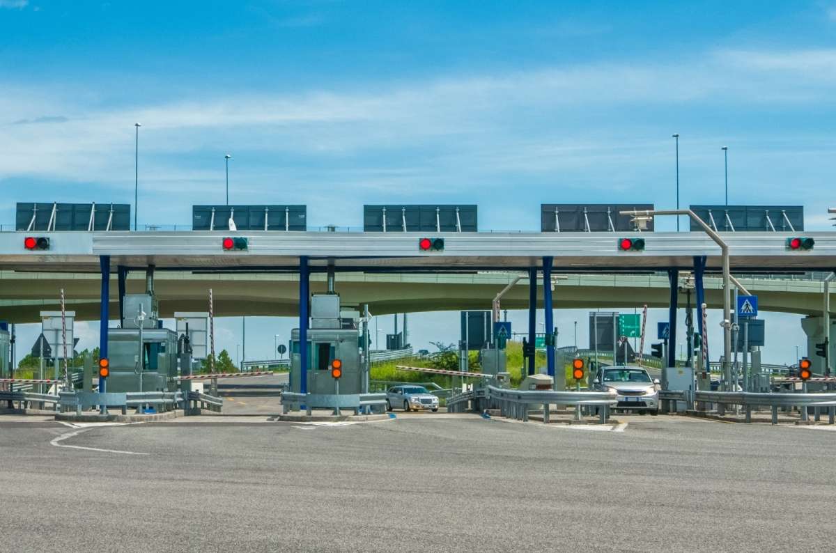 A photo of toll gates