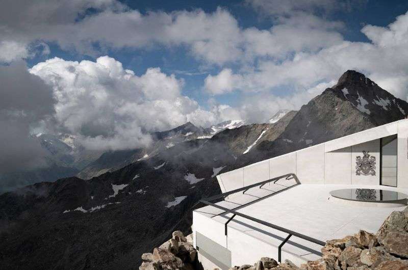 A futuristic Bond museum built into a mountain in Sölden, Austria