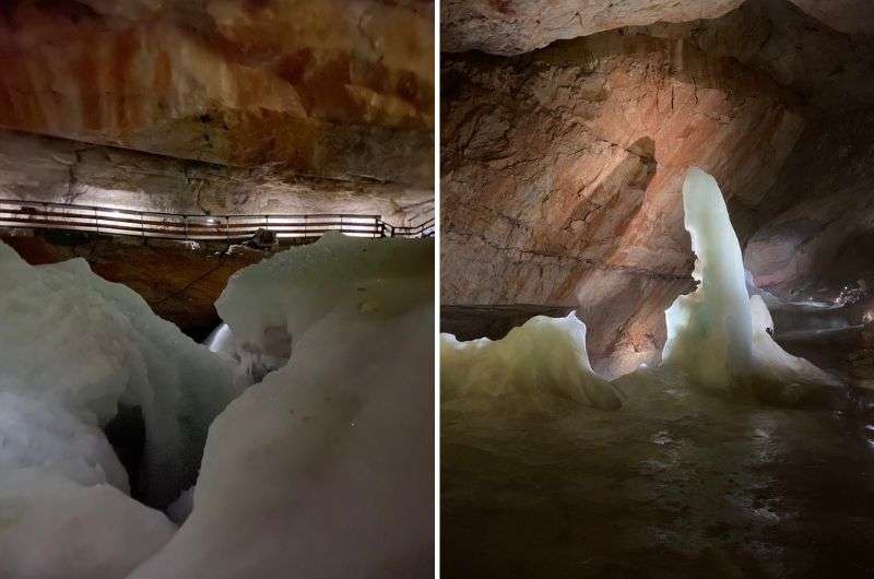 Dachstein Ice Cave, with dramatic natural ice formations, Austria, photo by Next level of travel