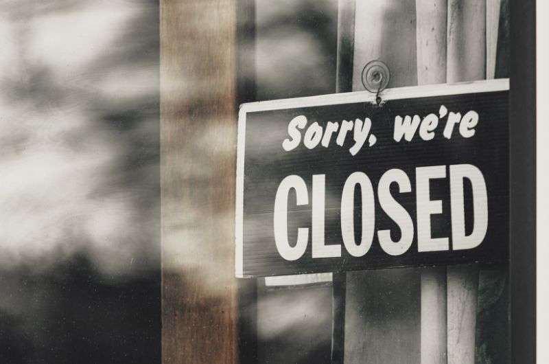Closed for the day on Sunday