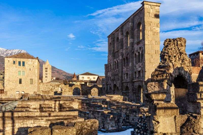 A photo of the city of Aosta, Italy