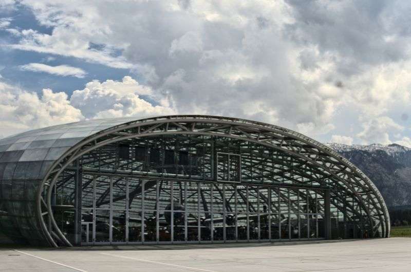 Hangar-7 in Salzburg, an ultra-modern glass and steel structure, Austria