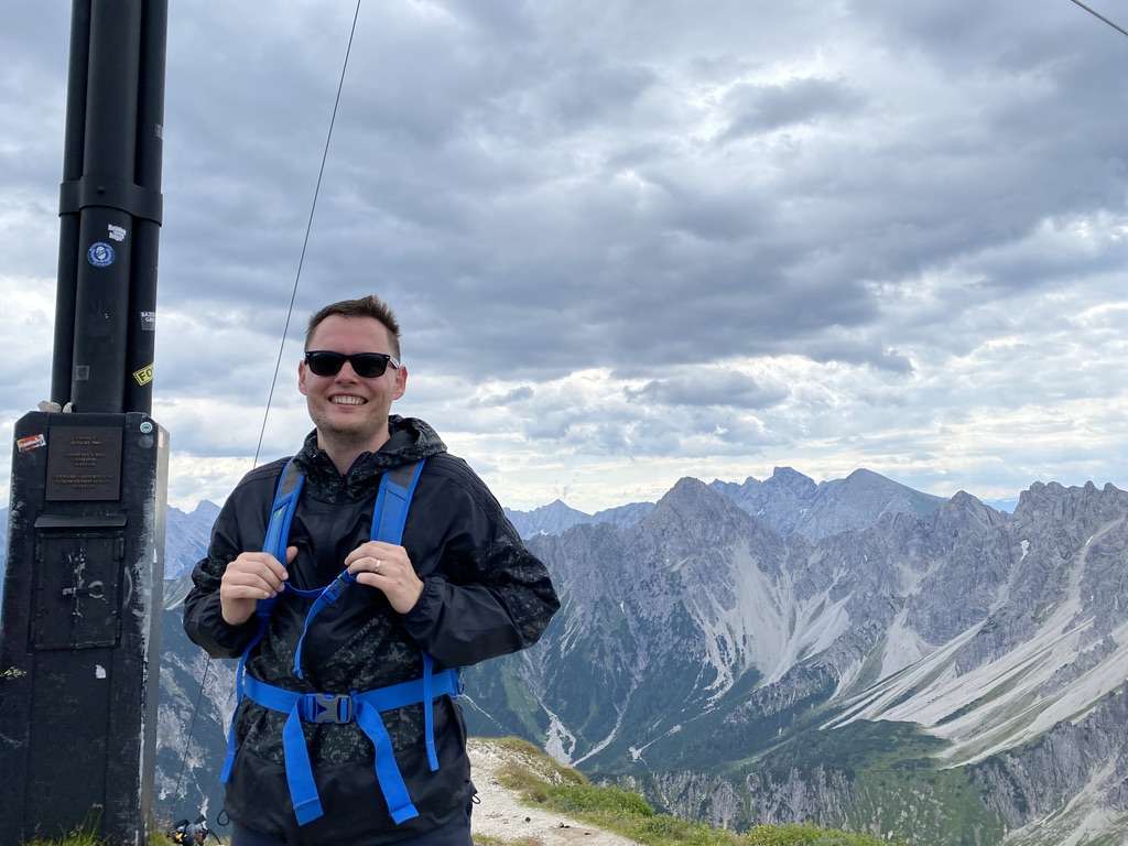 Jan on a hike in the mountains around the city Innsbruck, Austria, photo by Next level of travel