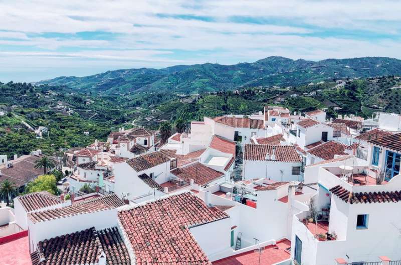 Frigiliana roofs in Nerja, Spain