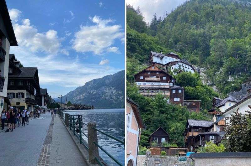 Hallstatt, view of the lake and houses in the hill, the most beautiful village in Austria, photo by Next level of travel