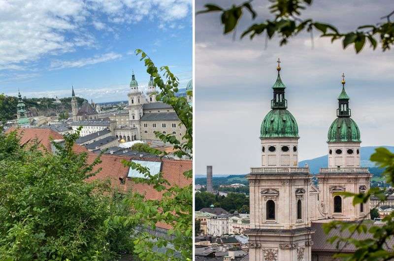 Two images of views of Salzburg, Austria