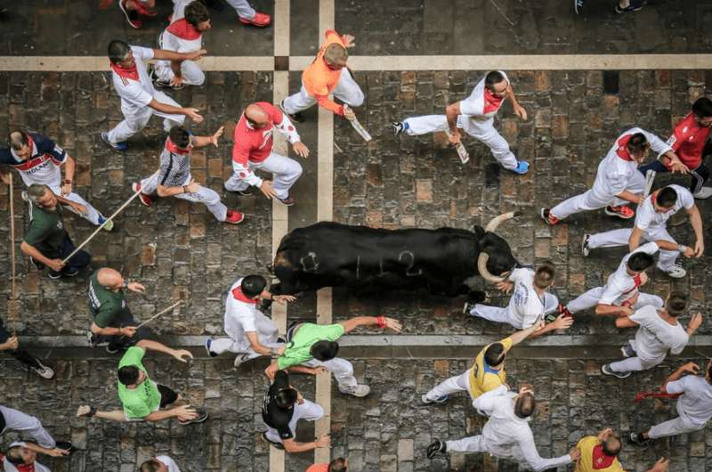 Run with the bull in Spain