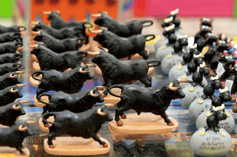 Bull souvenirs in Granada