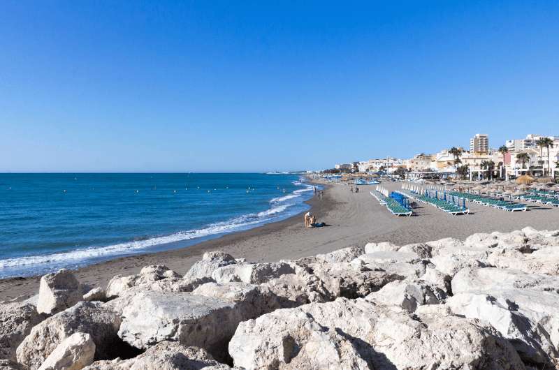 Carihuela Beach near Malaga, one of the top beaches in Spain