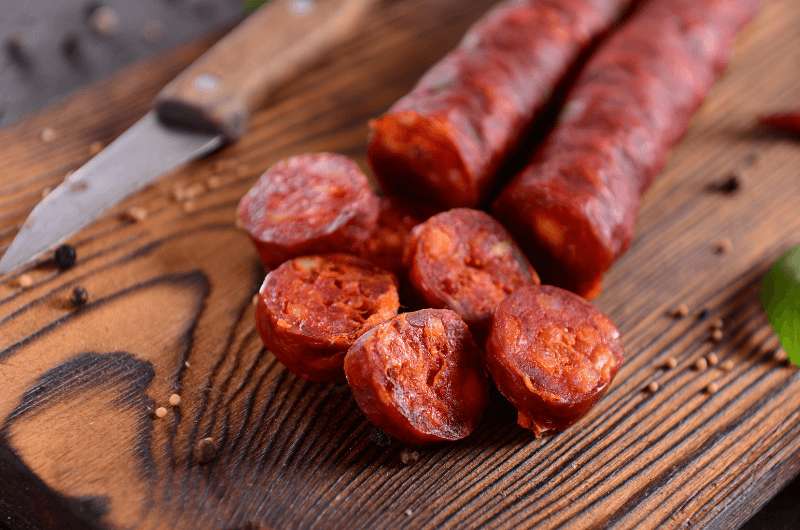 The chorizo: traditional Spanish food