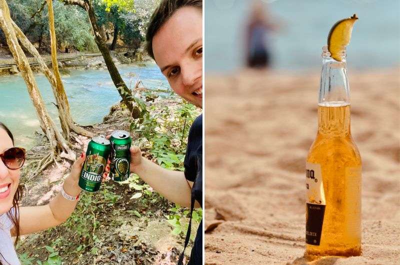Tasting the beer in Mexico