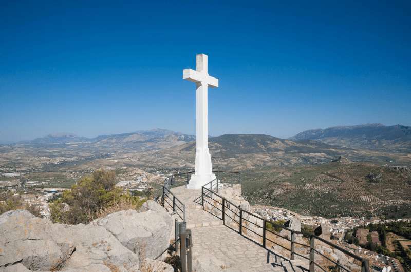 Views from the cross at Santa Catalina Fortress above Jaén during a day trip from Granada