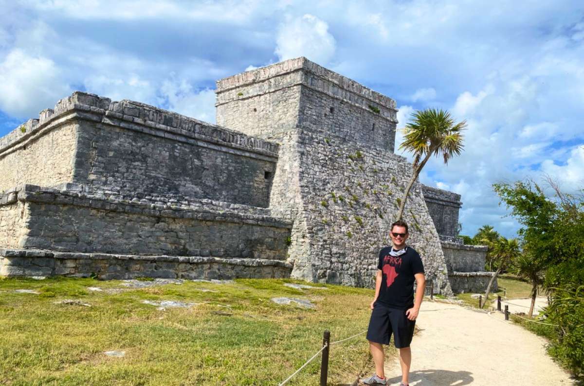 Stone structures at the Tulum Archaeological Zone in Tulum, Yucatan Peninsula, Mexico, photo by Next Level of Travel