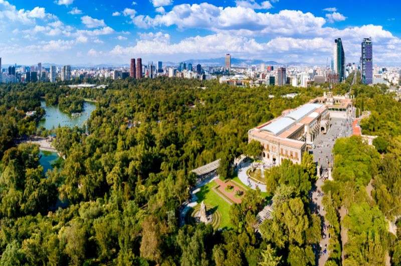 Chapultepec Castle gives a great view of Chapultepec Park in Mexico City.