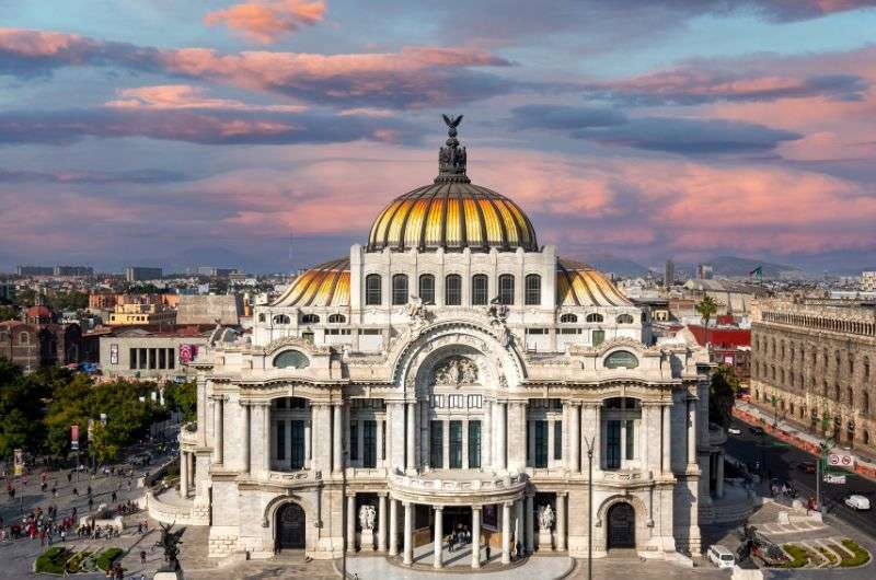 Palace of Fine Arts is a beautiful place in Mexico City.