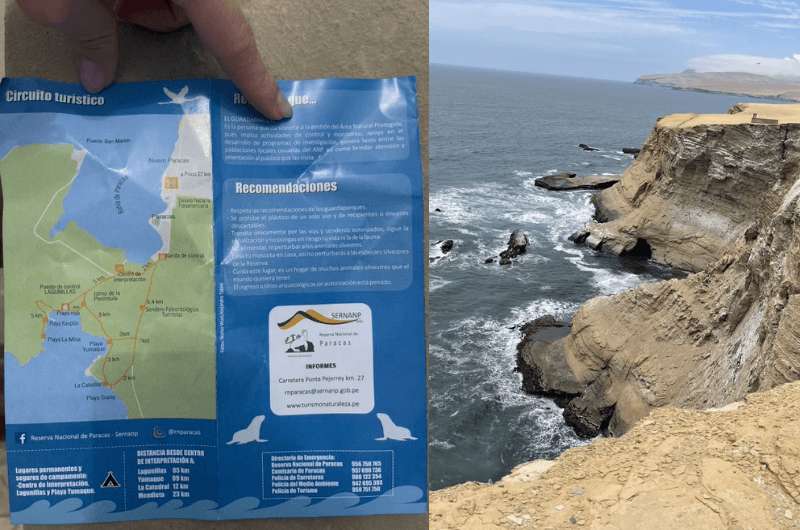 Map of the Paracas National Reserve, Peru
