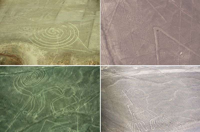 patterns of nazca lines near Paracas, Peru