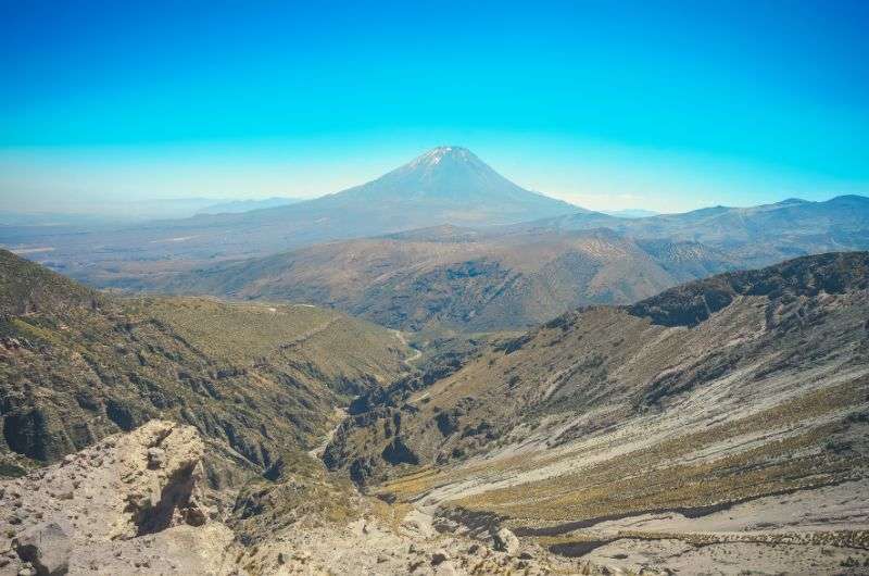 A scenery on El Misti hike in Arequipa, Peru