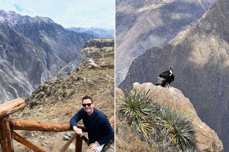 Traveler and a condor in Colca Canyon close to Areqipa, photo by Next Level of Travel
