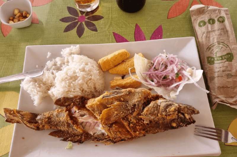 Fried fish at La Tia Fela Restaurant in Paracas National Reserve