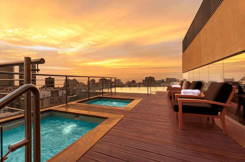 Rooftop pools at one of the best hotels in Lima, Hilton Hotel Miraflores