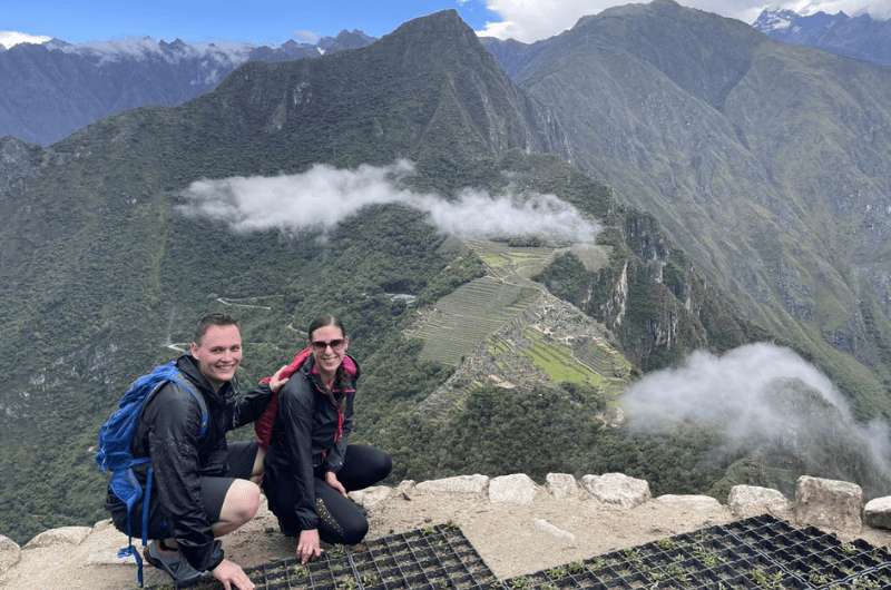 Tourists in Machu Picchu in Peru
