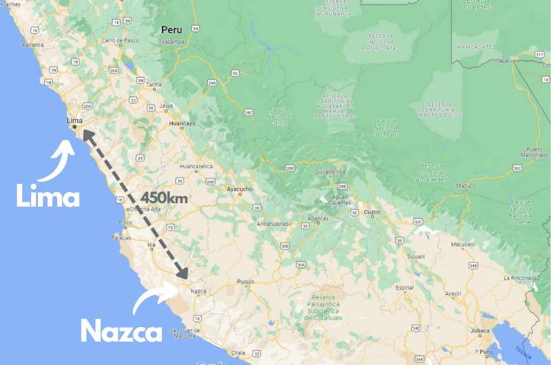 Peru map, Nazca lines