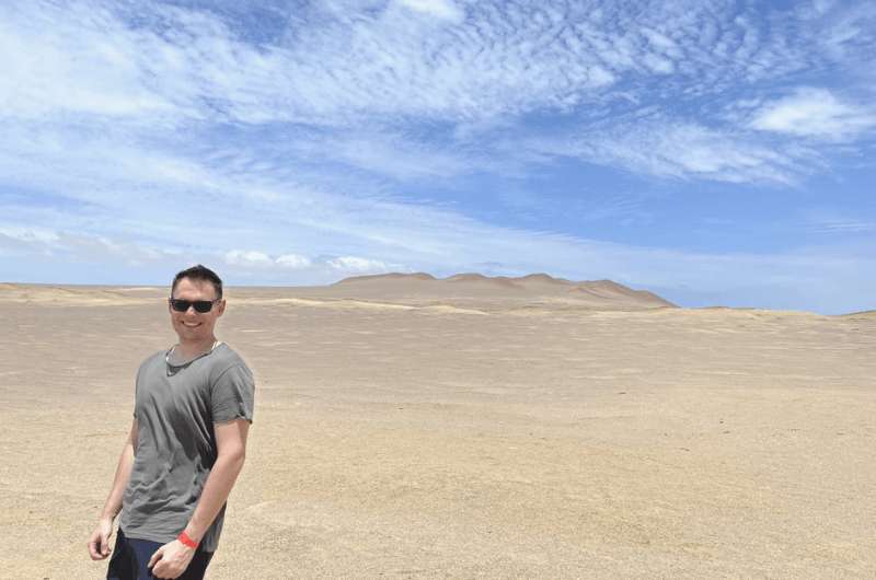 Tourist in Paracas region, Peru