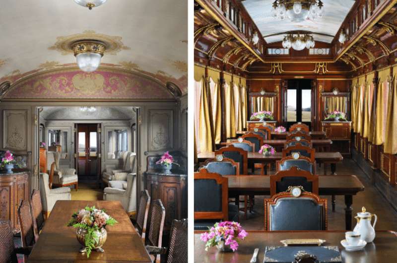 Some of the interiors of the old luxury trains at Train World in Brussels