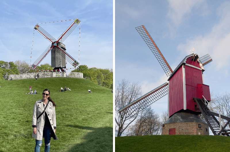 The windmills of Bruges, a top place to see in Bruges Belgium