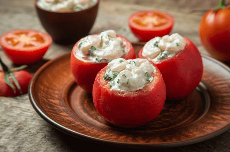 Tomate crevette on a plate