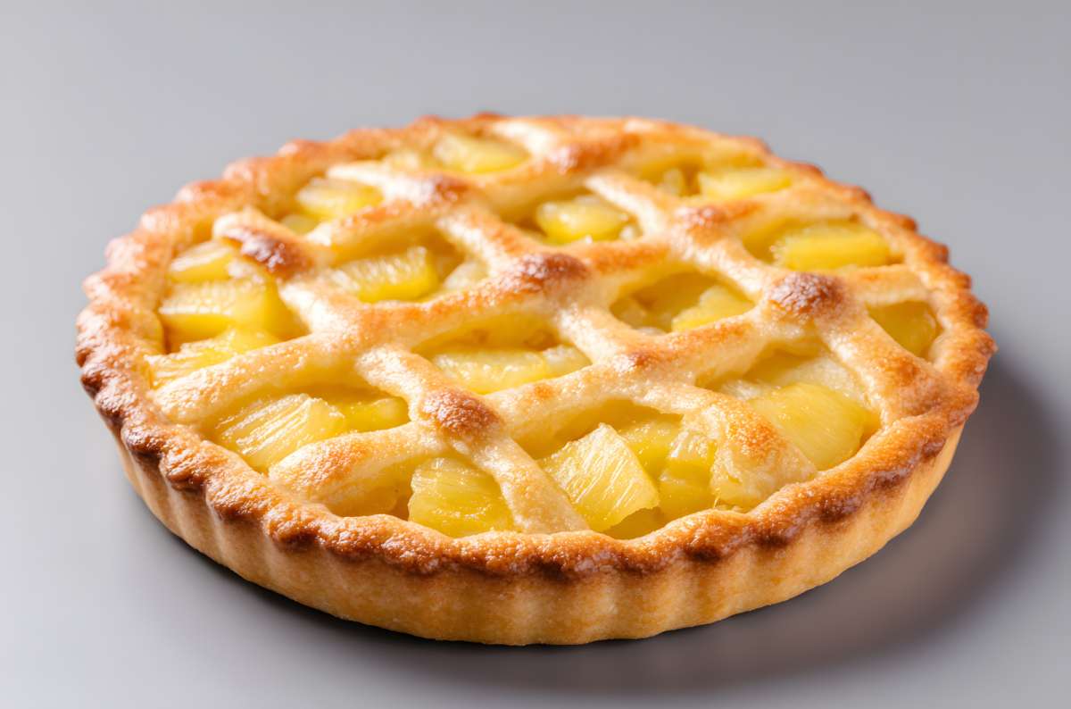 Traditional Belgian tarte au riz with golden crust and creamy rice filling