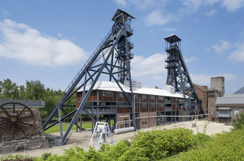 The Boiz du Cazier museum exterior in Charleroi, Belgium