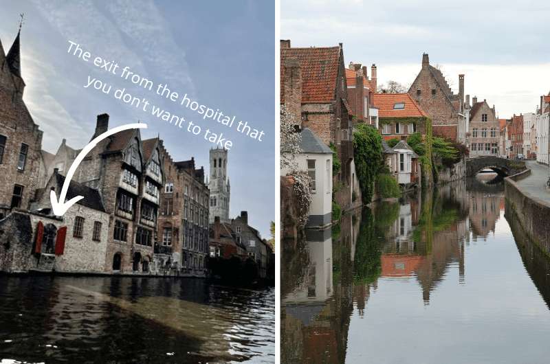 views during the canal boat tour in Bruges in Belgium