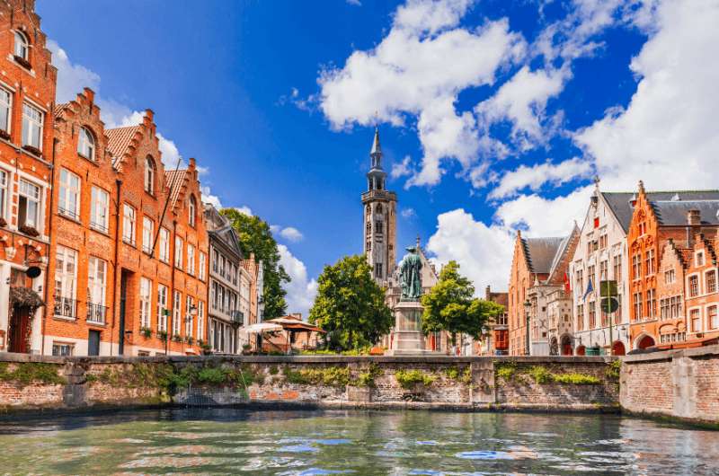 The historical city center in Bruges, Belgium