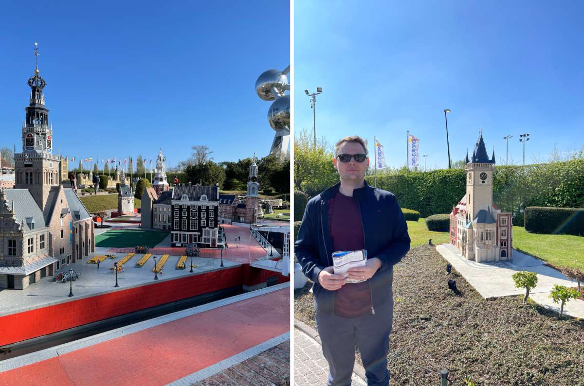a collage two photos from Mini-Europe, Brussels, photo by Next Level of Travel