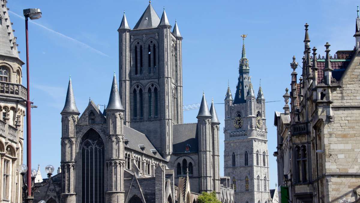 St. Nicholas Church and Belfry in Ghent, top place in Ghent, Belgium
