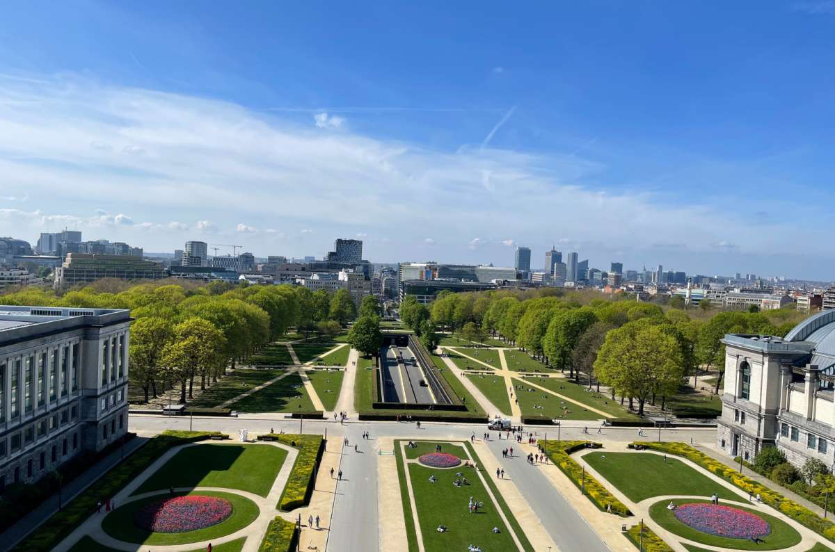 a photo of the view from the Triumphal arch in Brussels, Belgium, photo by Next Level of Travel