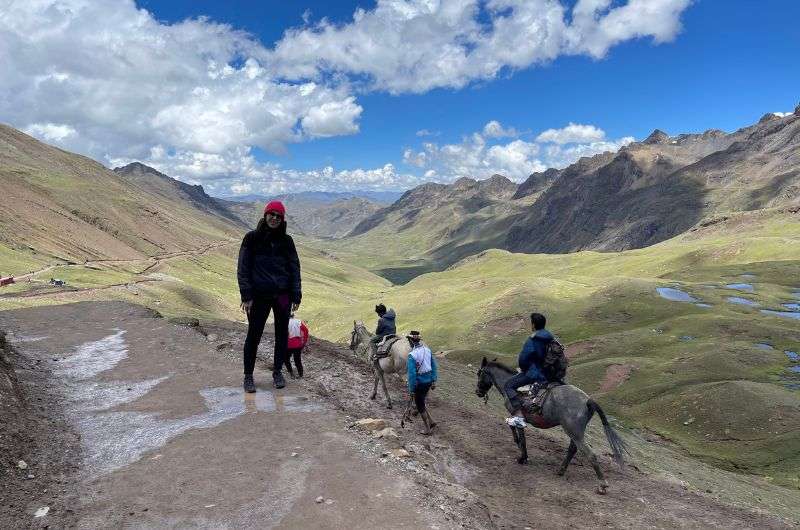 In the mountains on our way to Rainbow Mountain in Peru