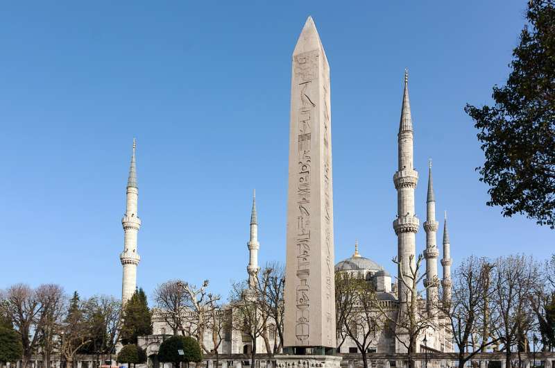 obelisk and mosque views on Istanbul’s Hippodrome 