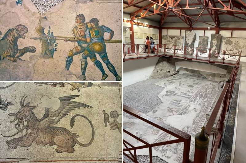 Some of the exhibited works at the Istanbul Mosaics Museum 
