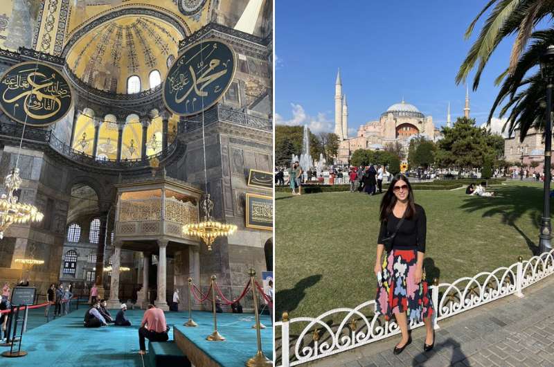 The inside of Hagia Sophia Grand Mosque in Istanbul