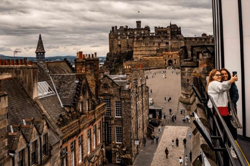 The views from the rooftop of the Camera Abscura attraction in Edinburgh 