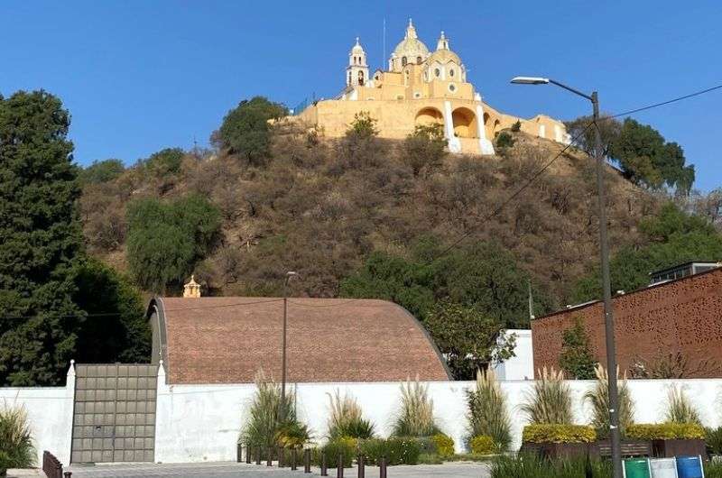 The Great Pyramid of Cholula with a Christian cathedral on top (near Puebla, Mexico)